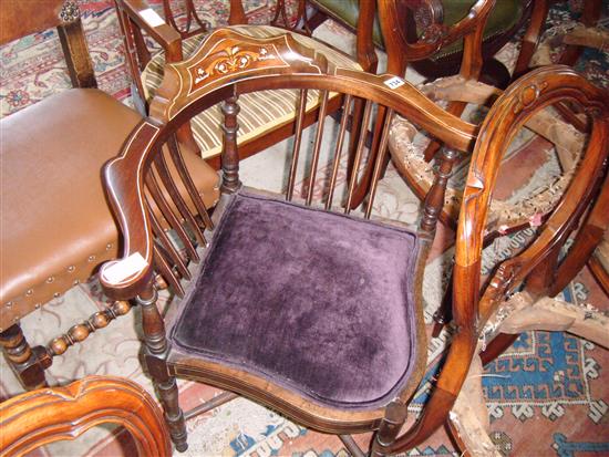 Inlaid corner chair